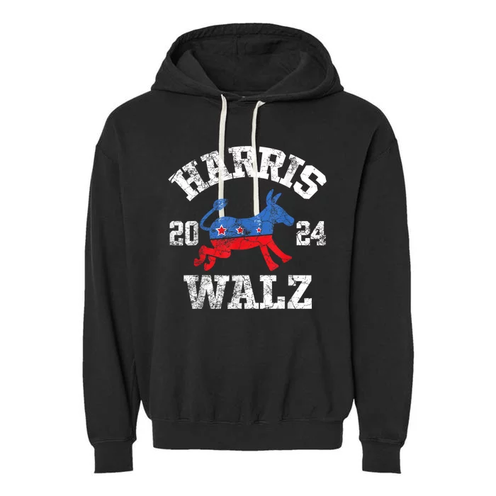 Harris Walz 2024 Election Kamala Harris Tim Waltz 2024 Garment-Dyed Fleece Hoodie