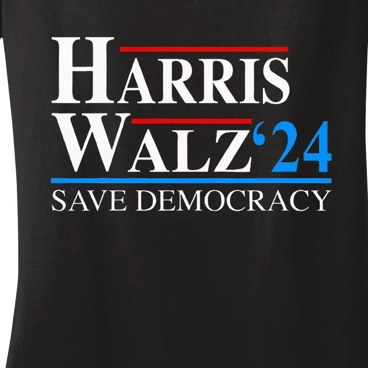 Harris Waltz 2024 Vice President Kamala Harris Tim Walz 2024 Women's V-Neck T-Shirt