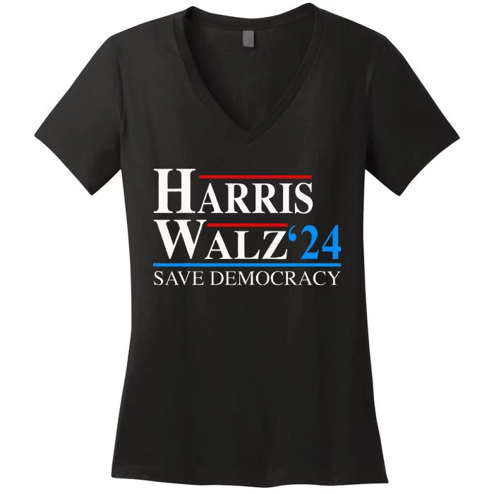 Harris Waltz 2024 Vice President Kamala Harris Tim Walz 2024 Women's V-Neck T-Shirt