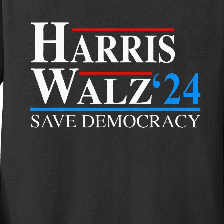 Harris Waltz 2024 Vice President Kamala Harris Tim Walz 2024 Kids Long Sleeve Shirt