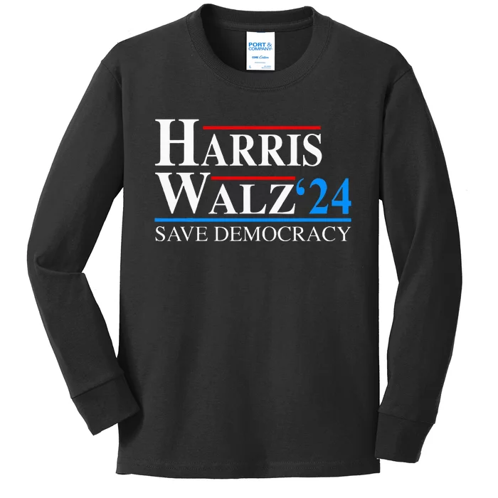 Harris Waltz 2024 Vice President Kamala Harris Tim Walz 2024 Kids Long Sleeve Shirt