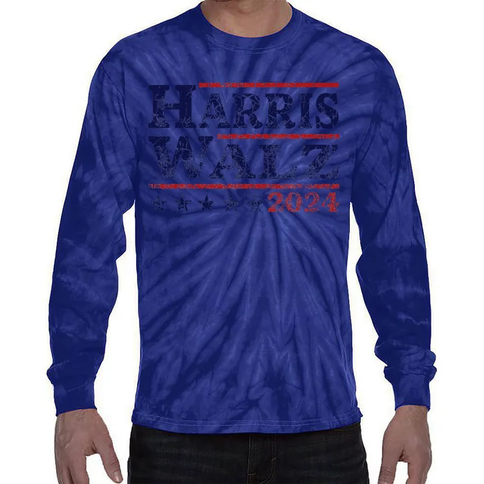 Harris Waltz 2024 Election Kamala Harris Tim Waltz 2024 Tie-Dye Long Sleeve Shirt