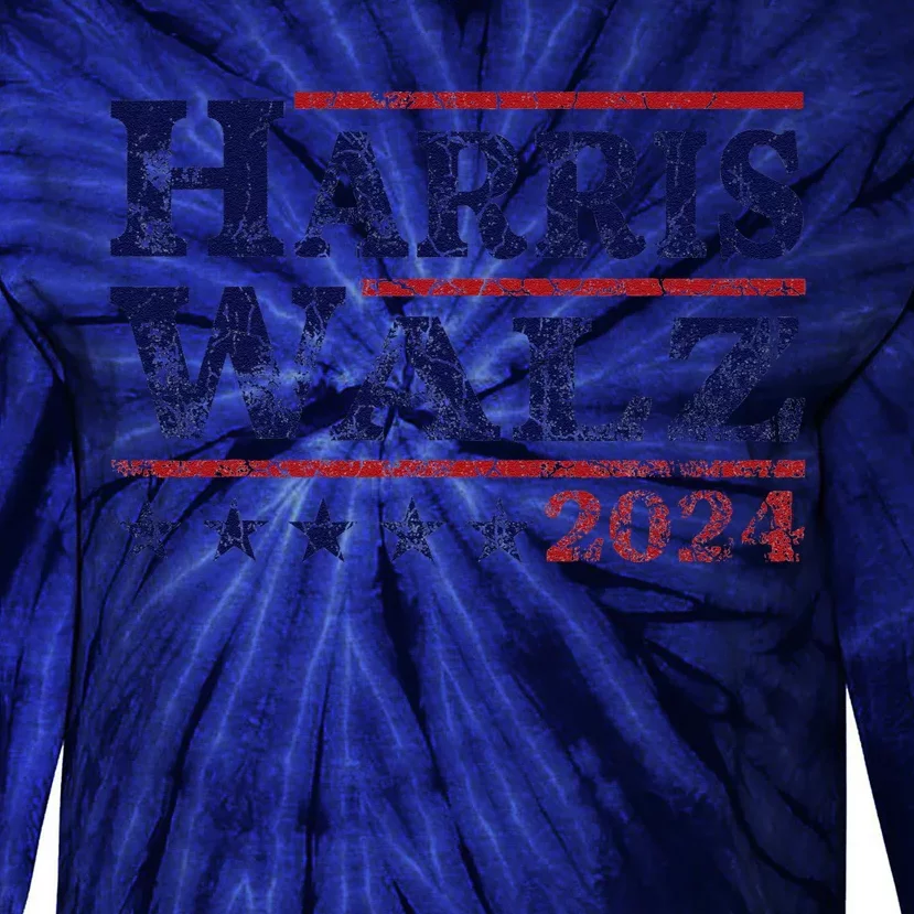 Harris Waltz 2024 Election Kamala Harris Tim Waltz 2024 Tie-Dye Long Sleeve Shirt