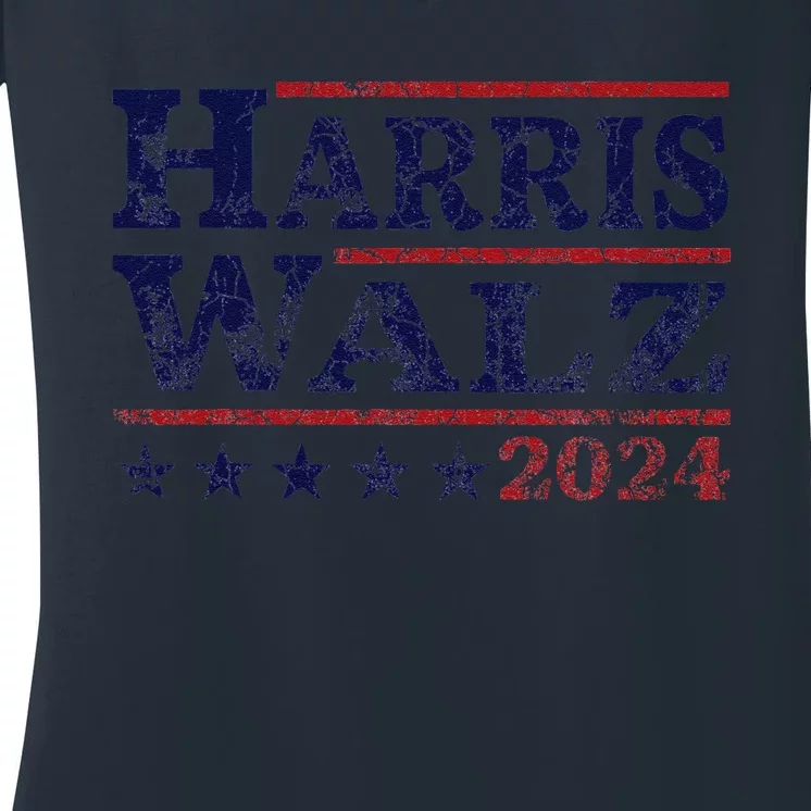 Harris Waltz 2024 Election Kamala Harris Tim Waltz 2024 Women's V-Neck T-Shirt