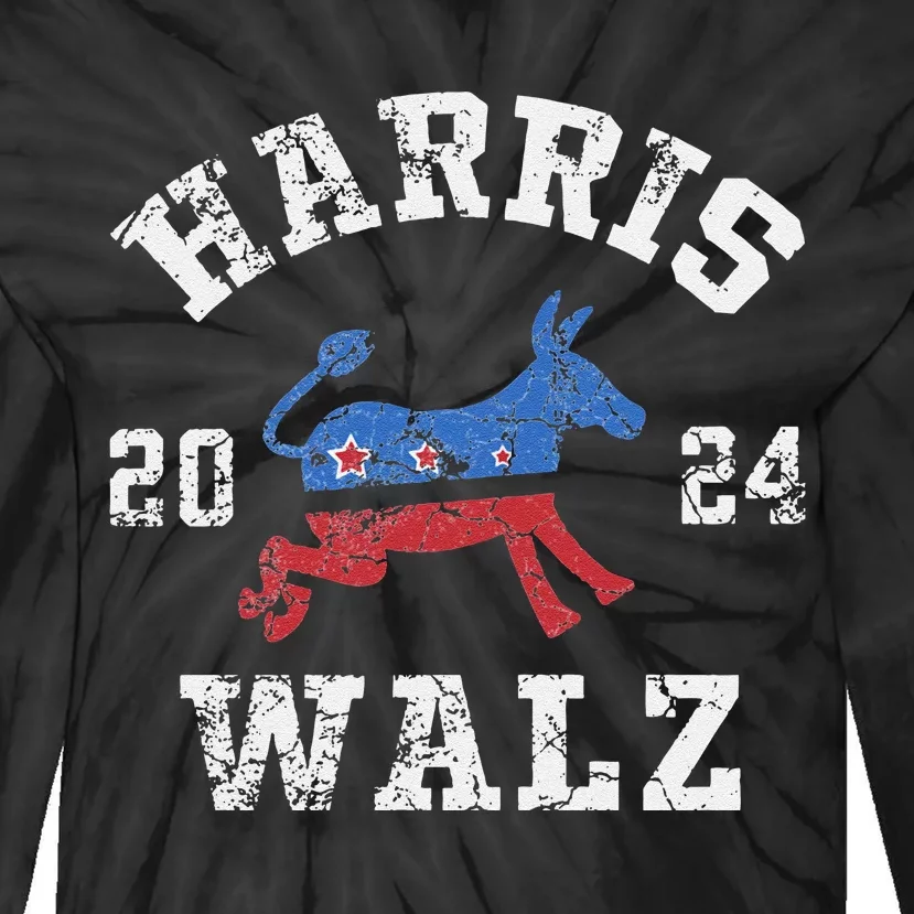 Harris Waltz 2024 Election Kamala Harris Tim Waltz 2024 Tie-Dye Long Sleeve Shirt