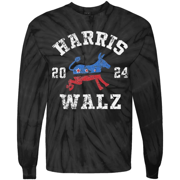 Harris Waltz 2024 Election Kamala Harris Tim Waltz 2024 Tie-Dye Long Sleeve Shirt