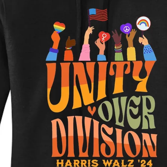 Harris Waltz 2024 Unity Over Division Women's Pullover Hoodie