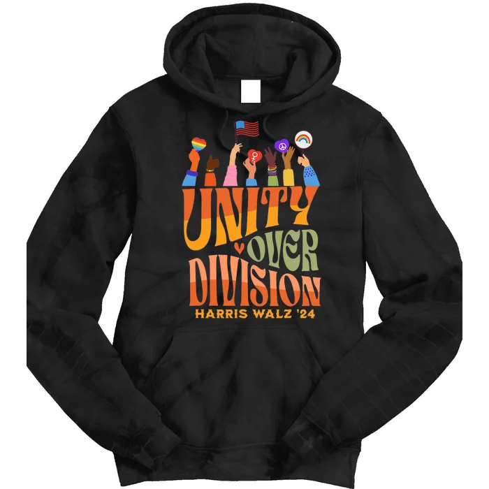 Harris Waltz 2024 Unity Over Division Tie Dye Hoodie