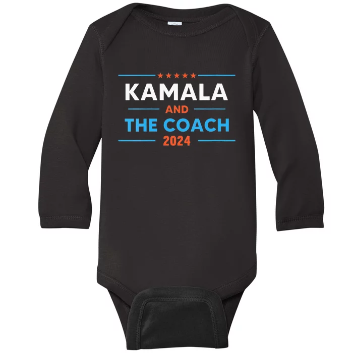 Harris Walz 2024 Comma La And The Coach Baby Long Sleeve Bodysuit