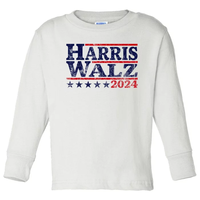 Harris Waltz 2024 Election Kamala Harris Tim Waltz 2024 Toddler Long Sleeve Shirt