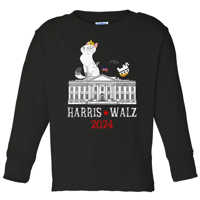 Harris Walz 2024 President Election Toddler Long Sleeve Shirt