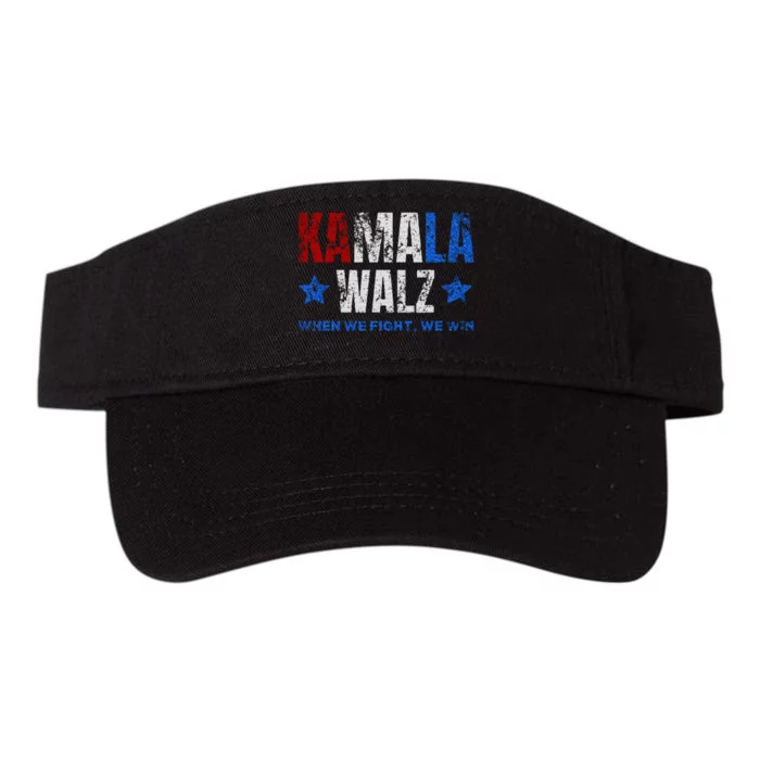 Harris Walz 2024 Election Kamala Harris Tim Waltz 2024 Valucap Bio-Washed Visor