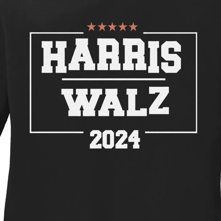 Harris Walz 2024 Campaign For President Harris Waltz 24 Ladies Long Sleeve Shirt