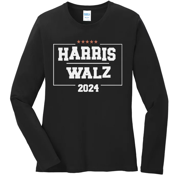 Harris Walz 2024 Campaign For President Harris Waltz 24 Ladies Long Sleeve Shirt