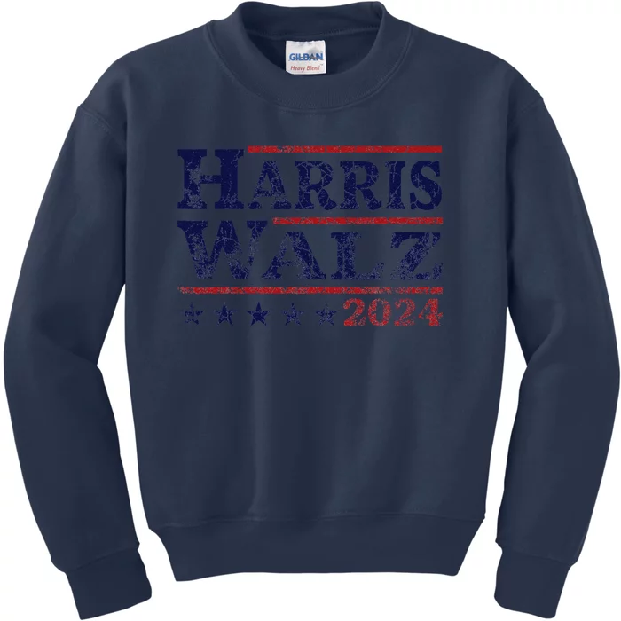 Harris Walz 24 Election Kamala Harris Tim Waltz 24 Kids Sweatshirt