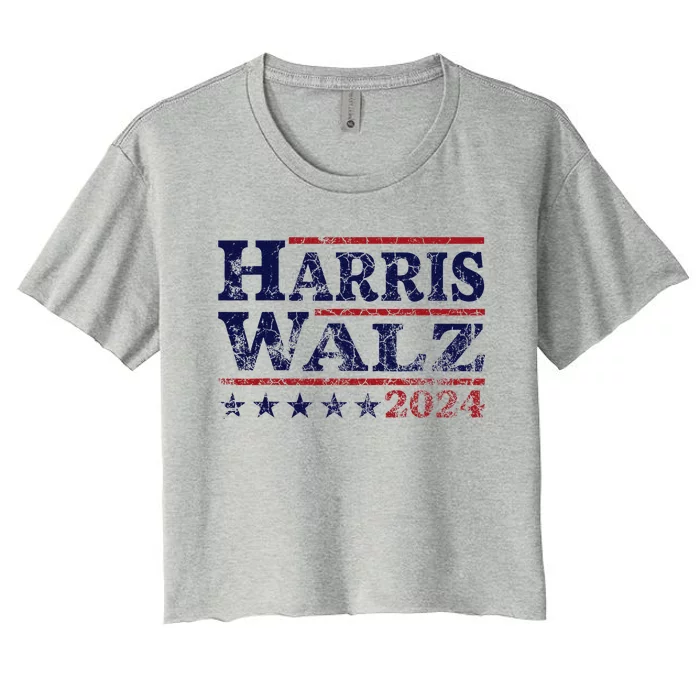 Harris Walz 24 Election Kamala Harris Tim Waltz 24 Women's Crop Top Tee