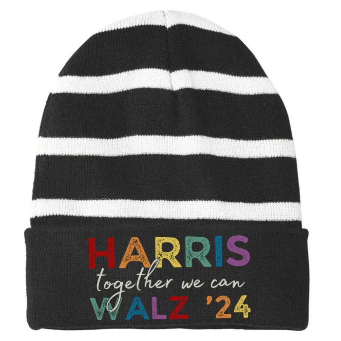 Harris Walz 24 Together We Can Striped Beanie with Solid Band