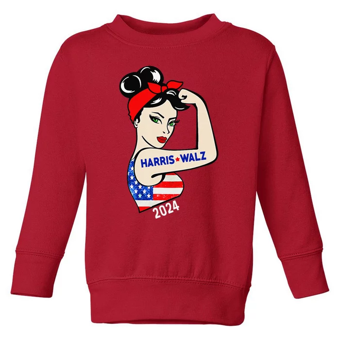 Harris Waltz 2024 Election Kamala Harris Tim Waltz 24 Women Gift Toddler Sweatshirt