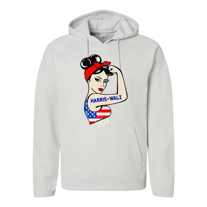 Harris Waltz 2024 Election Kamala Harris Tim Waltz 24 Women Gift Performance Fleece Hoodie