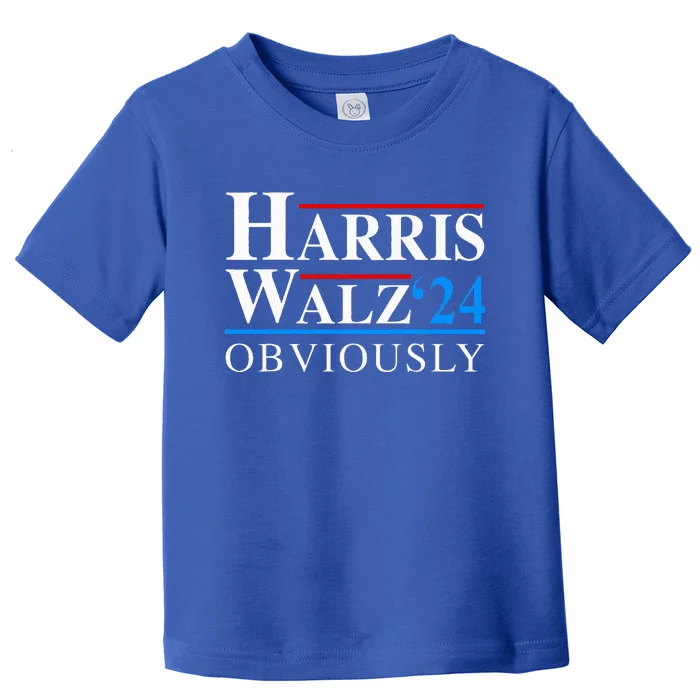 Harris Walz 2024 Obviously Kamala Harris Tim Waltz Toddler T-Shirt