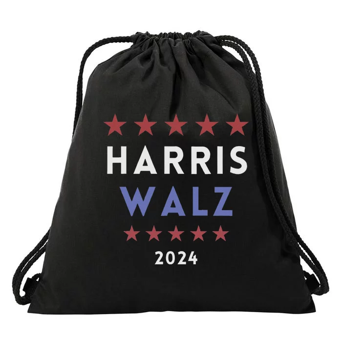 Harris Walz 2024 Kamala Harris 2024 Tim Walz 2024 Usa Flag Drawstring Bag