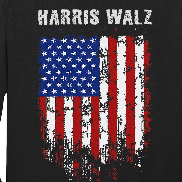 Harris Walz 2024 Kamala Harris 2024 Tim Walz 2024 Usa Flag Long Sleeve Shirt