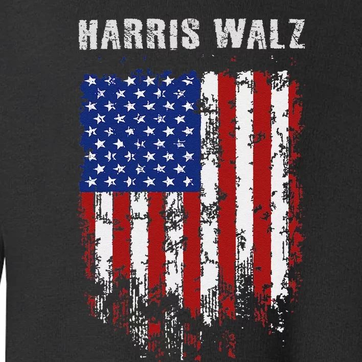 Harris Walz 2024 Kamala Harris 2024 Tim Walz 2024 Usa Flag Toddler Sweatshirt