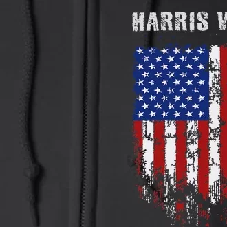 Harris Walz 2024 Kamala Harris 2024 Tim Walz 2024 Usa Flag Full Zip Hoodie