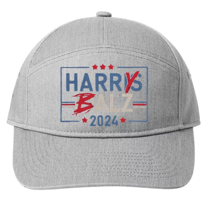 Harris Walz 24 Harry Balz 2024 7-Panel Snapback Hat