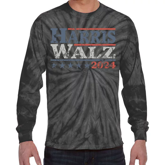 Harris Waltz 2024 Election Kamala Harris Tim Waltz 2024 Tie-Dye Long Sleeve Shirt