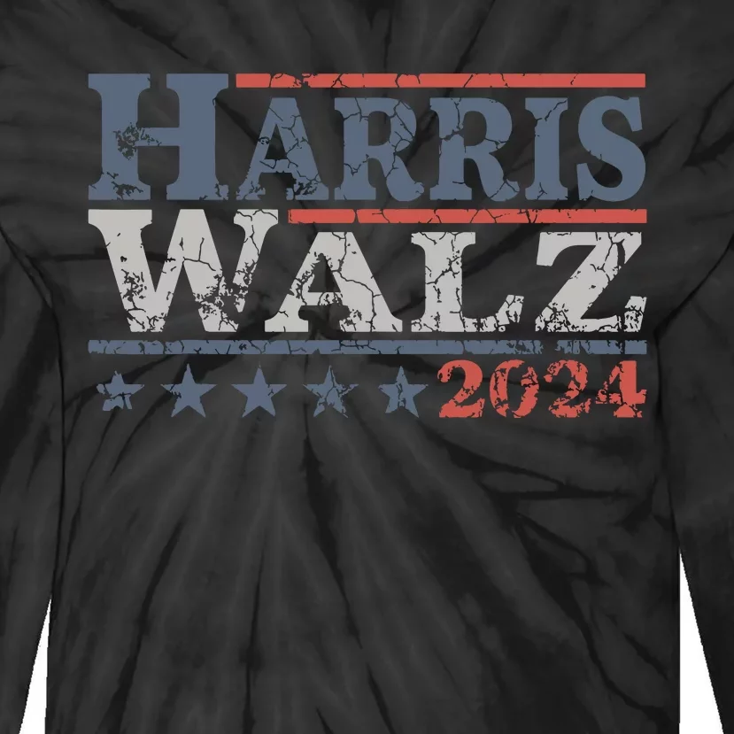 Harris Waltz 2024 Election Kamala Harris Tim Waltz 2024 Tie-Dye Long Sleeve Shirt