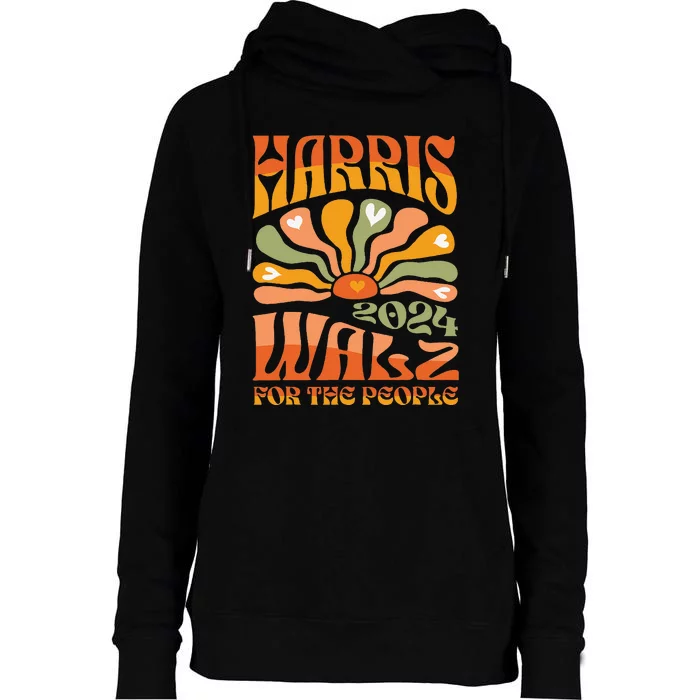 Harris Walz 2024 Election President Kamala Harris Tim Waltz Gift Womens Funnel Neck Pullover Hood