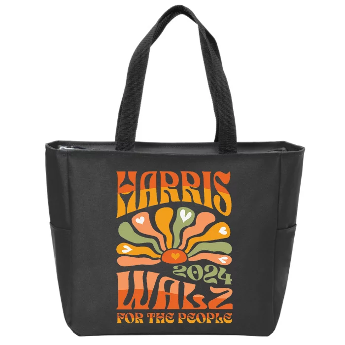 Harris Walz 2024 Election President Kamala Harris Tim Waltz Gift Zip Tote Bag