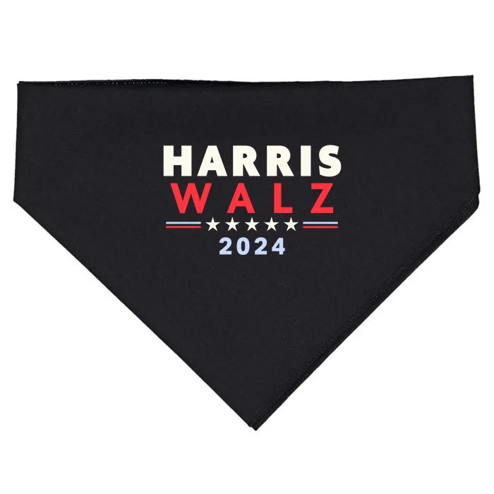 Harris Walz 2024 Election USA-Made Doggie Bandana