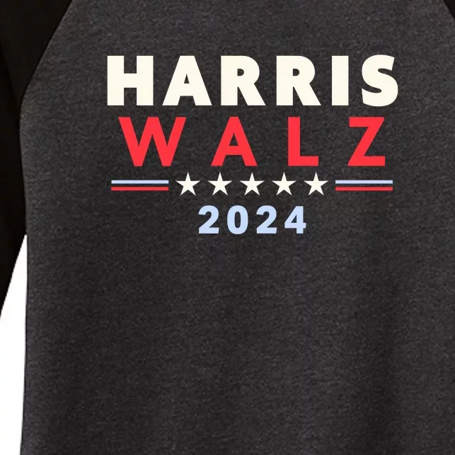 Harris Walz 2024 Election Women's Tri-Blend 3/4-Sleeve Raglan Shirt