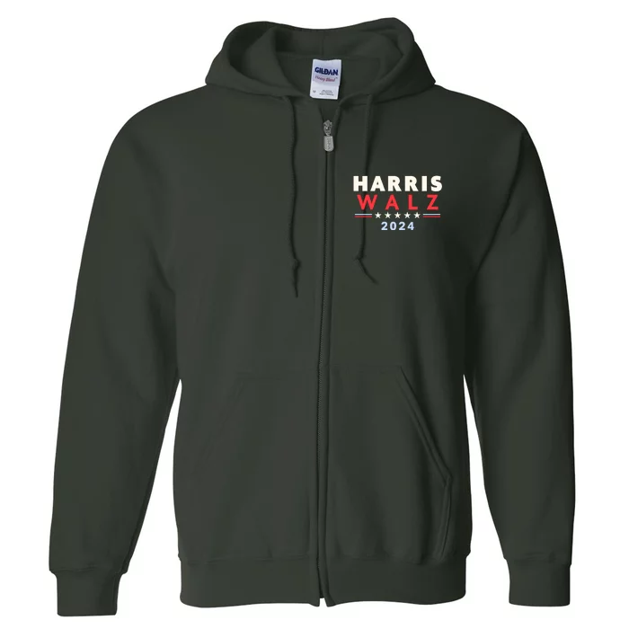 Harris Walz 2024 Election Full Zip Hoodie