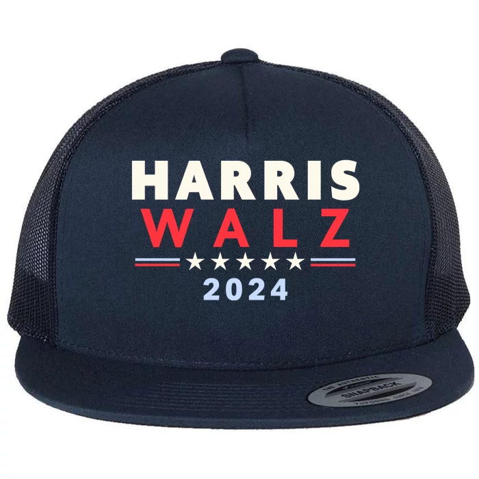 Harris Walz 2024 Election Flat Bill Trucker Hat