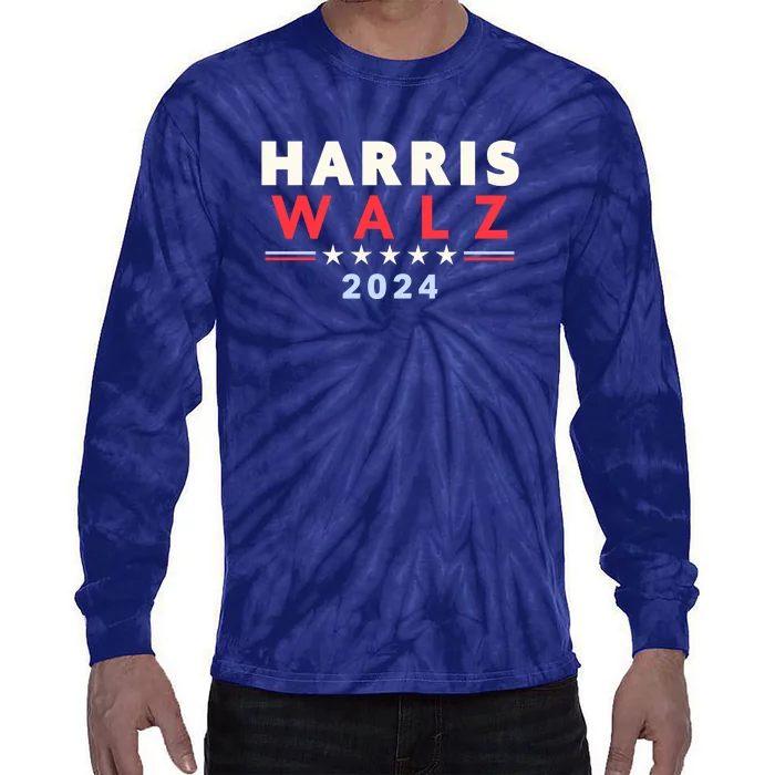 Harris Walz 2024 Election Tie-Dye Long Sleeve Shirt