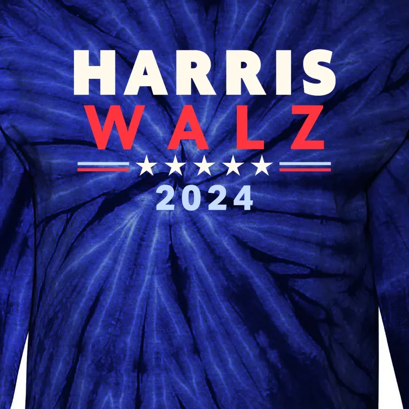 Harris Walz 2024 Election Tie-Dye Long Sleeve Shirt