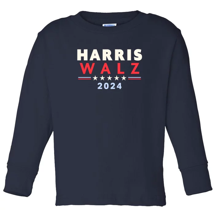 Harris Walz 2024 Election Toddler Long Sleeve Shirt