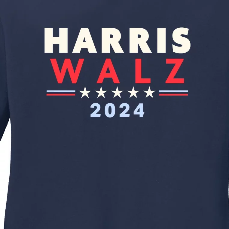 Harris Walz 2024 Election Ladies Long Sleeve Shirt