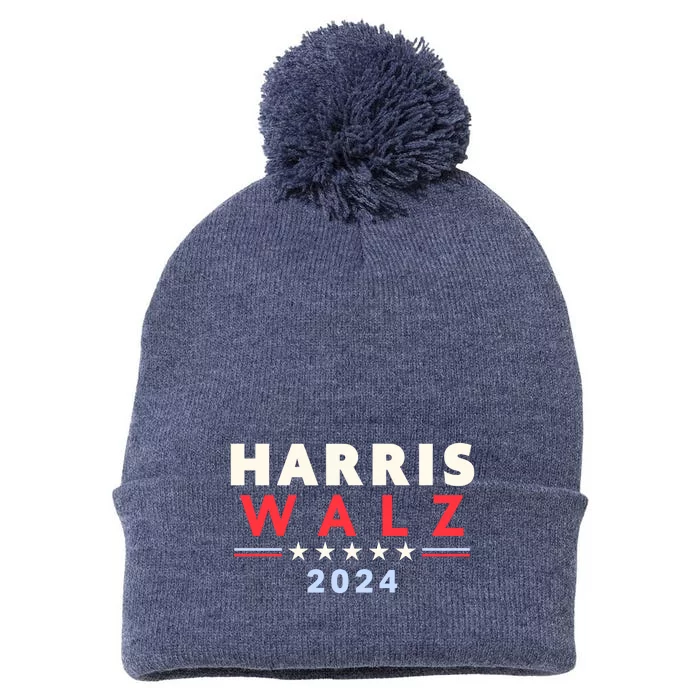 Harris Walz 2024 Election Pom Pom 12in Knit Beanie