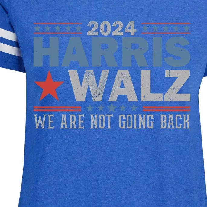 Harris Waltz 2024 WeRe Not Going Back Walz Kamala Harris Enza Ladies Jersey Football T-Shirt