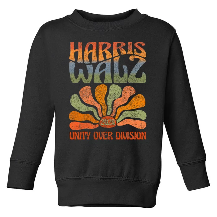 Harris Waltz 2024 Unity Over Division Harris Waltz 2024 Over Toddler Sweatshirt