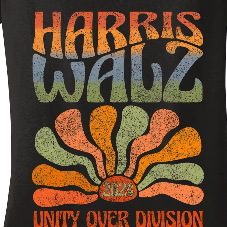 Harris Waltz 2024 Unity Over Division Harris Waltz 2024 Over Women's V-Neck T-Shirt