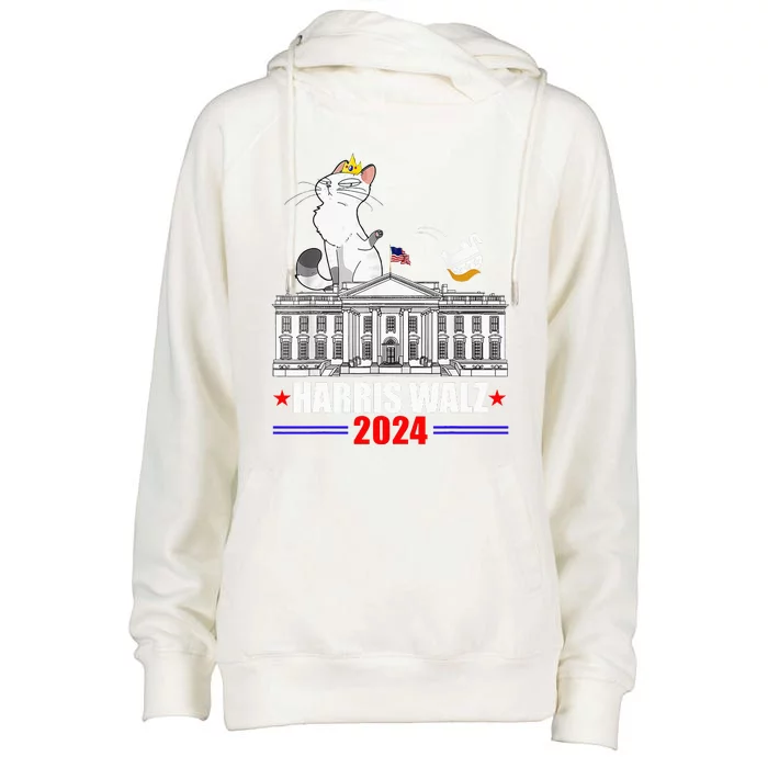 Harris Walz 2024 President Election Womens Funnel Neck Pullover Hood