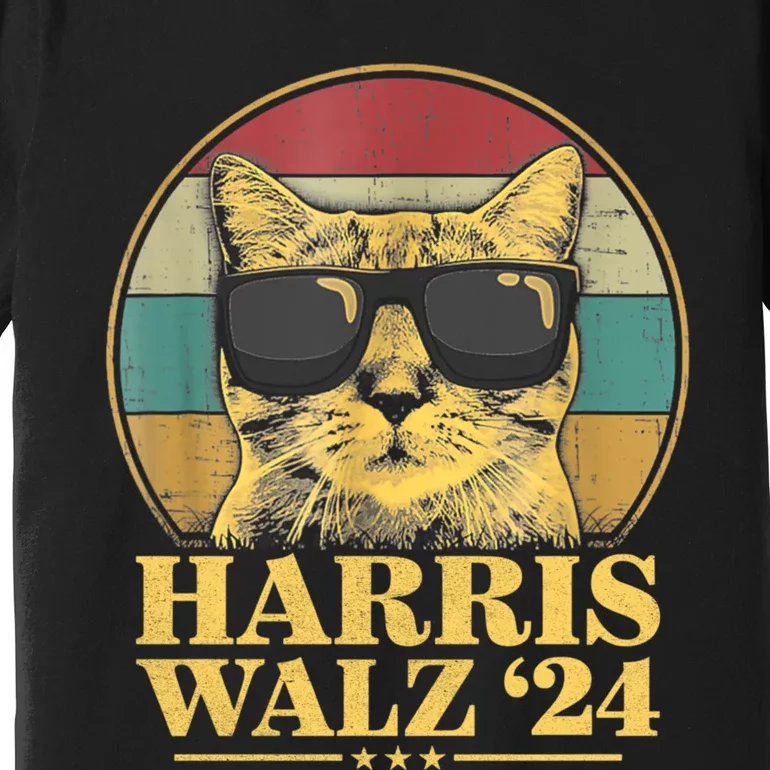 Harris Waltz 2024 Election Cat Lady Kamala Harris Tim Waltz Premium T-Shirt