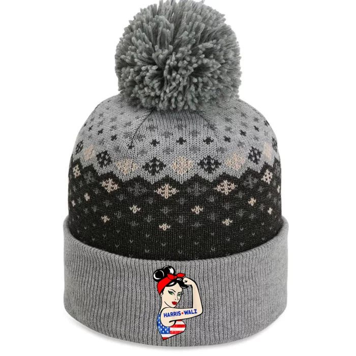 Harris Waltz 2024 Female Strong Usa Election The Baniff Cuffed Pom Beanie