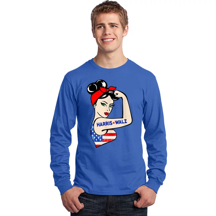 Harris Waltz 2024 Female Strong Usa Election Long Sleeve Shirt