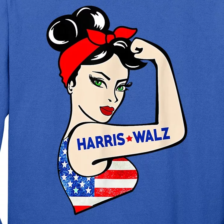 Harris Waltz 2024 Female Strong Usa Election Long Sleeve Shirt